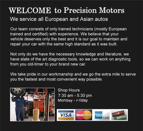 WELCOME to Precision Motors